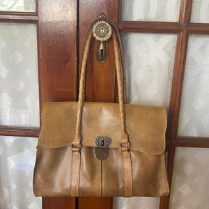 Patricia Nash leather taupe handbag